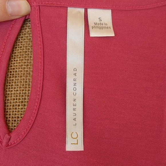 Lauren Conrad Lace Keyhole Salmon Tank Top Sz S - Picture 6 of 8